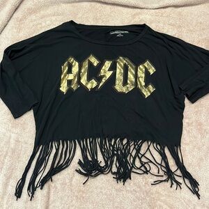 LIVE NATION MERCHANDISE BLACK FRINGE AC/DC ROCK BAND
